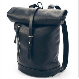 Future Glory Moto Roll Top Leather Backpack in Noir 🖤